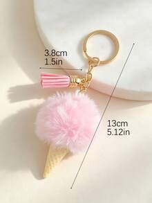 New Ice Cream Decor Bag Charm Women's Autumn/Winter Pom Pom Keychain Pendant Phone Charm Women's Keychain - Multicolor - View 11