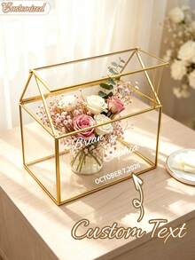 Custom Wedding Card Box - Transparent Gift & Money Storage Box, Suitable For Wedding Reception, Birthday Elegant Table Decor, Anniversary And Graduation Party Decoration - Multicolor - View 1