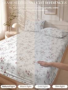 1pc Vintage Garden Plant Floral Pattern Fitted Sheet, Modern Fashion Mattress Protector, Soft & Breathable, -Twin, Full, Queen, King, Deep Pocket Design Up To 11.8 Inches, Machine Washable. Back To School, Dorm Essentials - Multicolor - View 4