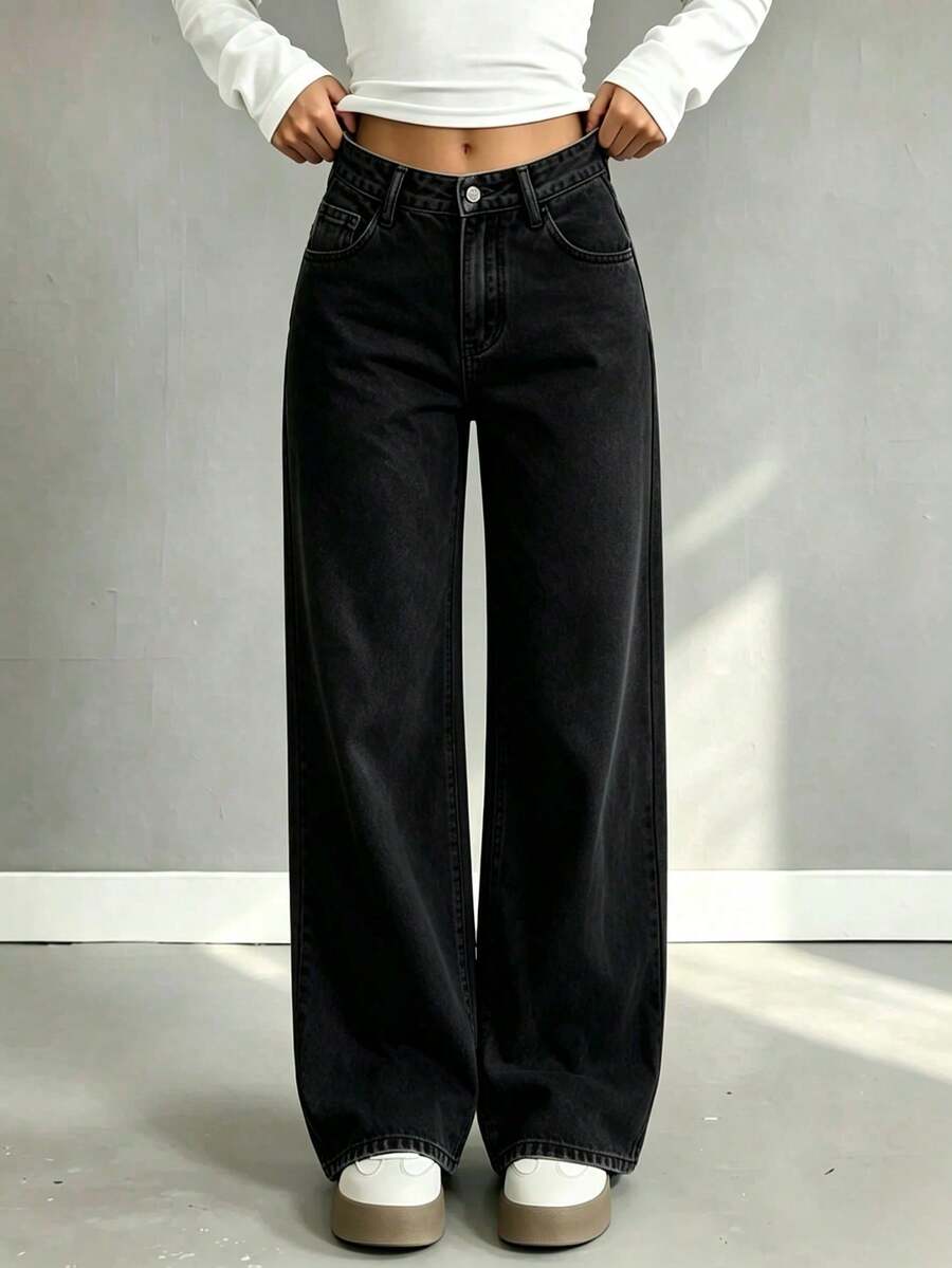 Youth Girl Spring Denim Jeans, Spring Fashion New Style - Black - View 1