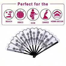 10pcs Women's Handheld Fans, Vintage Pattern Design, Bright Retro Style, Lightweight And Portable, Suitable For Daily Use, Outdoor Activities And Party Occasions, Ideal Fashion Accessory Choice - Hand Fan - View 3