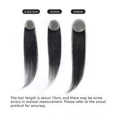 Unisex Front Hairline Bangs & Sideburns Hair Piece, Invisible Bald Spot Cover Hair Patch For Men - Black - View 11