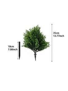 1pc Artificial Green Cypress Tree, Green Faux Plant, Durable Weather-Resistant Plastic Artificial Plant, Suitable For Outdoor Wedding And Porch Decor, With Ground Stake - A - View 9