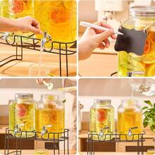TAIMASI 1 Gallon Drink Dispensers, 2 Pack Glass Beverage Dispenser With Stand & Stainless Steel Spigot For Parties, Lemonade Dispenser For Sun Tea, Picnic - 1 Gallon (4L) - View 7