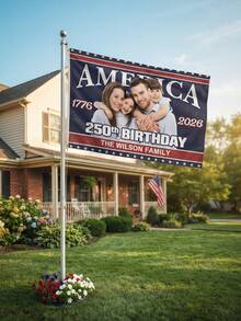 Customized 250th Anniversary American Flag - Customized Name, Customized Images, Independence Day Flag, Outdoor Courtyard Flag, Suitable For Parties, Outdoor Displays, Holiday Decorations, Customized Gifts, Indoor And Outdoor Decorations - Multicolor - View 5