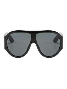1 Pair Men's Black Aviator Frame Classic Motorcycle Style Fashion Glasses - Black - View 3
