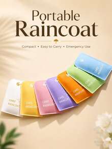 7pcs/1set Disposable Waterproof Rain Poncho, 7 Colors, Lightweight Hooded Raincoat, Unisex, Portable Emergency Rain Gear, Holiday Essential, Camping Essential, Travel Essential, Beach Essential, Suitable For Theme Parks, Concerts And Hiking - Multicolor - View 2