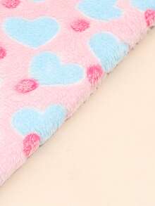 Coral Fleece Autumn/Winter Pet Blanket, Pink And Blue Heart Pattern, Thickened, All-Season Warm, Machine Washable, Dog Accessories, Cat Supplies, Not Suitable For Large Dogs - Multicolor - View 9