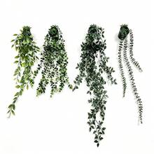 1件人造吊掛植物｜仿真吊掛植物，DIY花牆人造盆栽植物，戶外抗UV仿真植物，適用於花園陽台窗台戶外裝飾，居家客廳辦公室浴室裝飾 - 綠色 - 查看 30