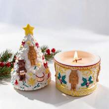 Christmas Tree Silicone Mold With Lid Wax Melt Burner Nutcracker Storage Concrete Silicone Mould Christmas Ornament - SZ947 - View 3