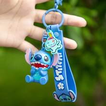 Mesuca Disney Stitch Character Keychain With Wrist Strap, Cute Character Pendant Decoration, Suitable For Backpack, Handbag, Car Keys, Multiple Styles Available, 1pc - View 3