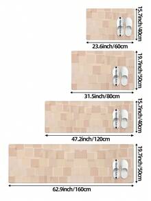 DAJIANG 1pc Geometric Plaid Runner Rug, Kitchen Mat, Suitable For Bathroom, Kitchen, Outdoor, Hallway, Bedroom, Living Room, Machine Washable, Easy To Clean Entryway Mat, Non-Slip Bedroom Decor Rug Accessory - Multicolor - View 3