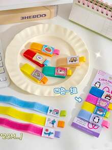 4pcs Data Cable Organizer Clips, Charging Cable Winder, Earphone Cable Storage Hook-And-Loop Magnetic Fixing Tie, Desktop Cable Management Organizer - Multicolor - View 8