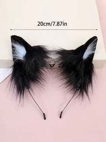 1pc Cat Ear Headband, Leopard Print Party Hair Accessory, Photo Prop, Halloween Costume Decoration - Multicolor - View 5