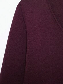 YROOE Women's Medium Magenta V-Neck Asymmetric Placket Diagonal Button Long Sleeve Cropped Knit Cardigan Autumn/Winter - Red Violet - View 4