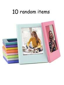 10pcs Colorful Magnetic Photo Frames - 3 Inch Mini Fridge Photo Magnets, Cute Christmas Decoration Photo Frame Set Suitable For Kitchen, Cabinet, Whiteboard, Home Decor, 3 Inch Magnetic Photo Frames DIY Multi-Functional Combination Desktop Creative Magnetic Photo Frames, Cute Pink Fridge Photo Magnets - Square - View 12
