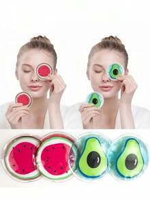 Reusable Ice Pack Cooling Eye Patches And Eye Masks For Women And Men Fruit Slice Design Ice Pack Cold And Hot Compress For Eye Home Beach Vacation Camping Cruise Travel Back To School Essentials Accessories - Multicolor - View 2