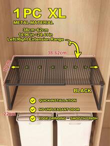 Expandable Metal Closet Storage Organizer Rack, Adjustable Height, Space-Saving Vertical Storage Rack For Clothes, Shoes, Cabinets - Easy To Install, Compatible With Wardrobes, Shoe Racks, Closet Organization, Suitable For Home, Office, Retail Spaces, Closet Storage And Organization - Multicolor - View 16
