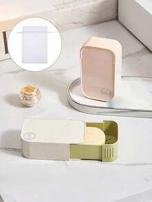 Portable Double-Layer Draining Soap Box - Nordic Style Travel Soap Box, Leak-Proof Push-Pull Sealed Design, Non-Slip Anti-Soaking Detachable Tray; Suitable For Bathroom Sink And Kitchen Countertop Storage, Ideal Gift For Travelers Or Homeowners - Multicolor - View 1