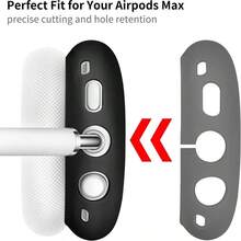 5-Piece Set: Ultra-Thin Silicone Protective Cases For Max Headphones, Including Scratch-Resistant Ear Pad Covers/Earm Covers/Headband Covers For Max, And Soft Silicone Accessory Cases For Apple Max. - Black - View 3