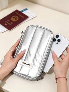 1 buah/3 buah Dompet Paspor Perjalanan Berbahan Quilted, Kantong Pengorganisasi Dokumen dengan Resleting dan Slot Kartu Ganda, Tempat Kartu Perjalanan Portabel dengan Tali Pergelangan Tangan, Kotak Penyimpanan Ringan untuk Paspor, Kartu Identitas, Tiket, Uang Tunai, Aksesori Perjalanan Praktis untuk Perjalanan & Liburan - MultiWarna - View 13
