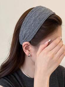Fashionable Versatile Minimalist Solid Color Wide Headband - Multicolor - View 9