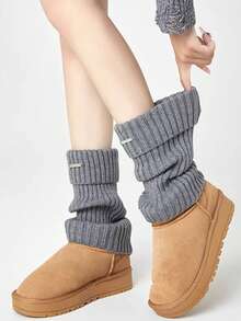 5 Pairs Random Women's Autumn/Winter Socks, Decorative Warm Vintage Preppy Style Leg Warmers, Suitable For Daily Street Wear - Multicolor - View 4