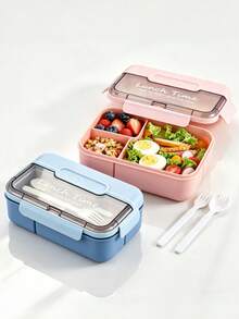 1pc Portable Lunch Box, Leak-Proof Salad Lunch Box With Spoon And Fork, Leak-Proof Lunch Container, Microwave, Freezer And Dishwasher , Suitable For School, Work, Travel, Picnic And Outdoor Dining - Multicolor - View 1