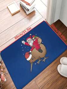 1pc New Santa Claus Riding Exotic Bird Floor Mat, Suitable For Living Room, Bedroom, Indoor - Machine Washable - Flannel Material, Delicate Texture, Comfortable To Skin, No Pilling, Easy Care, Odorless - Perfect For Home Decor, Room Decor, Living Room Rug, Bedroom Rug, Bathroom Rug, Kitchen Rug, Area Rug, Hotel Decor - Area Rug, All Season - Multicolor - View 15