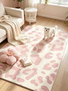 1pc Minimalist Pink Leopard Print Spotted Decorative Rug, Living Room Carpet, Bedside Plush Rug, Autumn/Winter Rug, Thick Rug, Large Living Room Carpet, Bedroom Rug, Living Room Home Decor, Outdoor Rug, Washable Rug - Multicolor - View 4