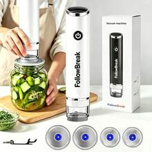 FollowBreak Electric Mason Jar Vacuum Sealer, With Exclusive Sealing Lid, Suitable For Multiple Sizes, Button-Operated - Easy To Use - Multicolor - View 8