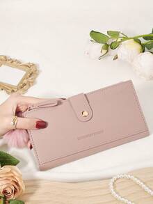 Dengan hiasan pom-pom, dompet panjang ultra tipis yang modis, dompet yang dapat memuat ponsel kecil, cocok untuk aktivitas luar ruangan dan perjalanan. - Burgundy - View 14
