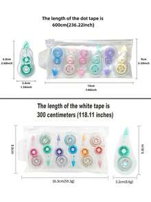 1pc/6pcs Double-Sided Glue Dots Tape, Mini Minimalist High Adhesion Dot Tape, Halloween Christmas Gift, Aesthetic Stationery, Suitable For Journaling, Scrapbooking, Card Making, Gift Wrapping And Craft Projects - Sets - View 11