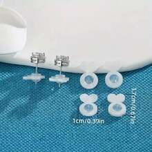 2/10/15/20/30/50Pcs Silicone Earring Backings, Suitable For Heavy Earrings, Invisible Lift Support Pads, Prevent Ear Lobe Sagging, Secure Earring Lifters, Suitable For Studs And Dangle Earrings - Earring Accessories - View 7