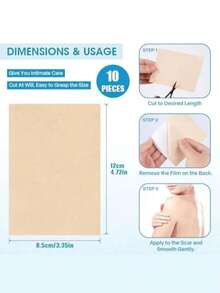 10pcs Tattoo Cover Up Patches, Invisible Tattoo/Scar/Concealer Stickers, Waterproof, Sweater-, Natural Skin Tone Scar Covering Tape - Multicolor - View 6
