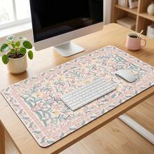 ICasso Pink Floral Pattern Desk Mat, Non-Slip Rubber Base, Fine Stitched Edges, Can Be Used As Mouse Pad, Desk Protector, Study Mat, Keyboard Pad, Multiple Sizes Available, 15.7*35.4 Inches (40*90 Cm), Ideal Gift For Birthdays And Holidays - Computer Keyboard Pad, Laptop Pad, Suitable For Gamers, Office Workers And Students, Minimalist Design. 1 Piece - Multi-color - View 9