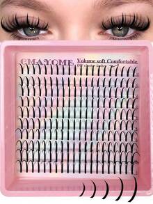 200pcs Fluffy Single Cluster False Eyelashes D Curl Dense Long 10-18mm Suitable For DIY Eyelash Extensions Beginners Can Easily Create Perfect Eyelashes At Home Ideal Gift For Women And Girls - DD - View 2