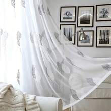 1 rèm cửa mỏng thêu hình cây nhỏ theo phong cách Bắc Âu, thiết kế túi thanh, tươi mát và ngọt ngào - Nhiều màu - Xem 11