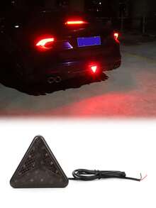XF.Meraki F1 Style Brake Light, Daytime Running Light, Fog Light, Rear Tail Light, Third Brake Light, Waterproof Triangle Warning Flashing Light, 12 LED, Universal Motorcycle Truck Safety Stop Accessory - A - View 12