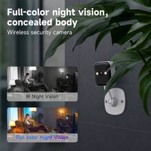 JOOAN 4MP Indoor Home Security Camera CAM720 APP Bluetooth WiFi AP Network Configuration Electronic Zoom Full Color Night Vision Monitoring Camera, Supports SD Card Cloud Storage, For Home Care - Black and White - View 8