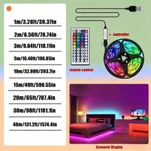 Acosh Neon RGB 5050 LED Light Strip Set (With 44-Key Remote Control) | Color Changing Light String, 1 To 40 Meters Cuttable | Ideal For Bedroom, Kitchen, TV Background Wall | Christmas, Halloween, Birthday Party Decoration - RGB - View 4