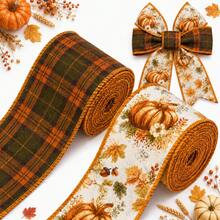2pcs/Set Autumn Polyester Ribbon & Bows - 2-pack - Autumn Ribbon - View 1