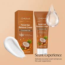 Coconut Oil Gentle Facial Hair Removal Cream, Removes Lip Peach Fuzz, Home Use Lip Hair And Facial Fuzz Removal, Refreshing And Smooth, Large Capacity 100G - 1 Hair Removal Cream - View 10