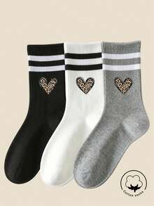 1/3/5/10/15/20/30 Pairs Men's Cotton Mid-Calf Socks, Sports/Business Long Socks, White/Black Random Shipment, All Season Wear, Breathable And Moisture-Wicking - Multicolor - View 3