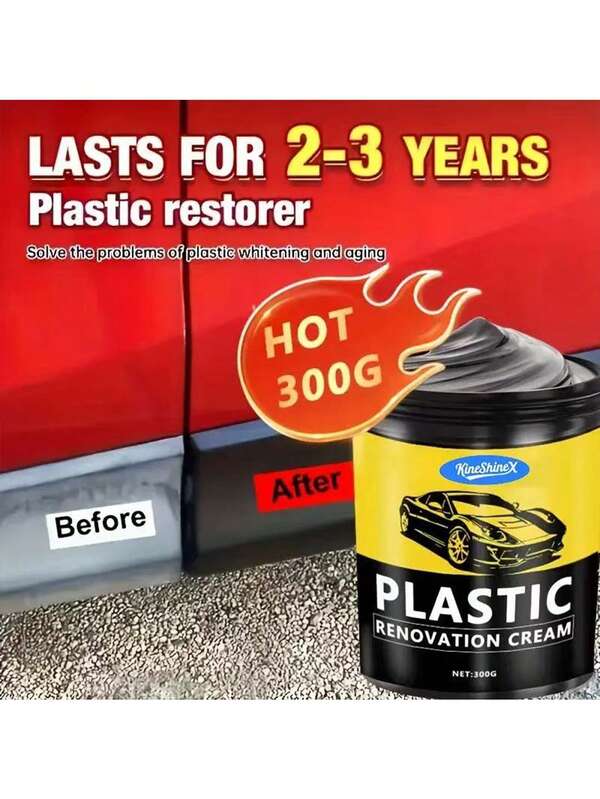 KineShineX Car Plastic Repair Paste Restore Gloss Suitable For Car Door, Dashboard, Steering Wheel, Tire, Leather