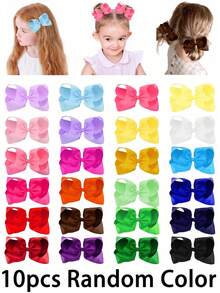 2/10/20/30PCS Solid Color Hair Bows,Grosgrain Ribbon Hair Clips Girls Bows Alligator Clips,Back To School And Daily Hair Bows,Cute Hair Accessories - Multicolor - View 6