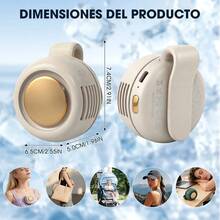 Ventilador eléctrico portátil silencioso mini sin aspas, ventilador con clip para camisa, ventilador de cuello manos libres de 3 velocidades, adecuado para uso al aire libre, viajes, oficina, accesorio de viaje, regalo, capacidad de batería: 1000mAh - Con clip - Ver 5