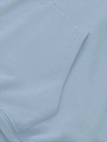 Oversized Women's Sweatshirt For Autumn/Winter, Long-Sleeve Hoodie With Pockets, Casual Top, Y2K Style, Daily Letter Graphic Print, Unisex, Streetwear - Light Blue - View 8