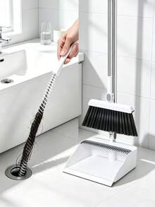 Foldable Broom & Dustpan Set (2 Pieces), Multi-Functional Cleaning Tool; Suitable For Living Room, Bedroom, Bathroom And Carpet & Hardwood Floors; Made Of Durable Plastic Material, Bristles Do Not Fall Out; Perfect For Home, Office, School And Dorm Use; Ideal Christmas Gift And Cleaning Helper. - Broom and Dustpan - View 2