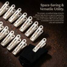 40pcs/Set Large White Plastic Clips, Multi‑Purpose Clothespins For Drying Sheets, Socks And Underwear - White-40pcs/set - View 5